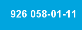 926 058-01-11 926 058-01-11